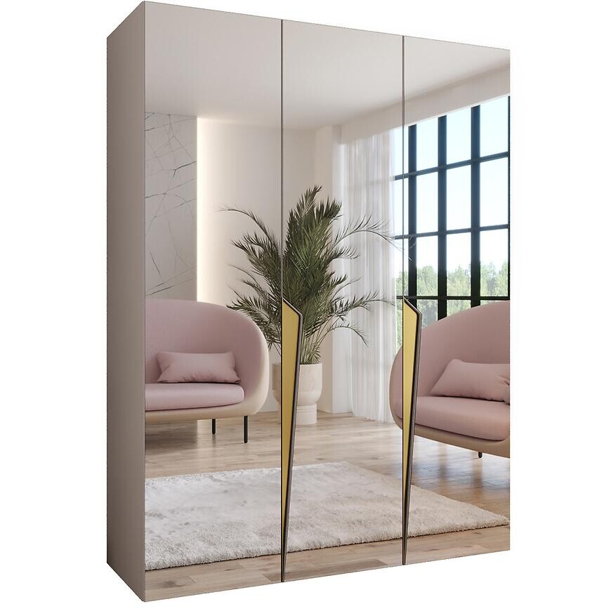 Skriňa Piano 3-150 kašmír/zlatá