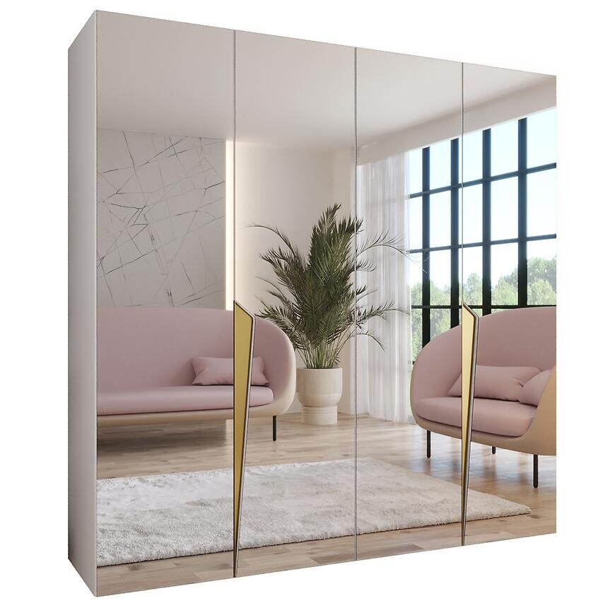 Skriňa Piano 3-200 biela/zlatá