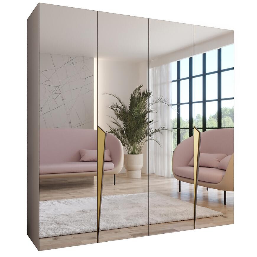 Skriňa Piano 3-200 kašmír/zlatá