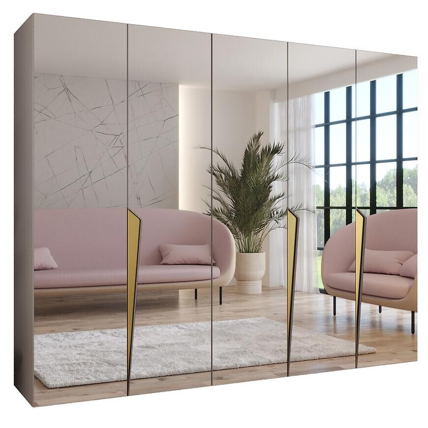 Skriňa Piano 3-250 kašmír/zlatá