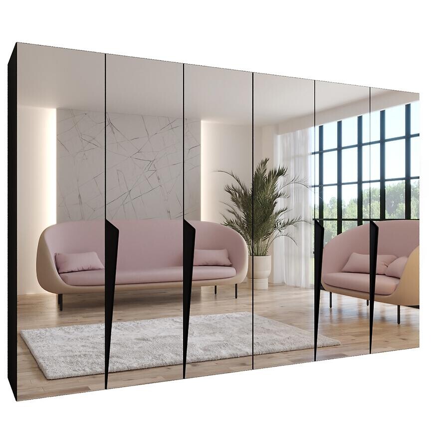 Skriňa Piano 3-300 (2x150) čierna/čierna