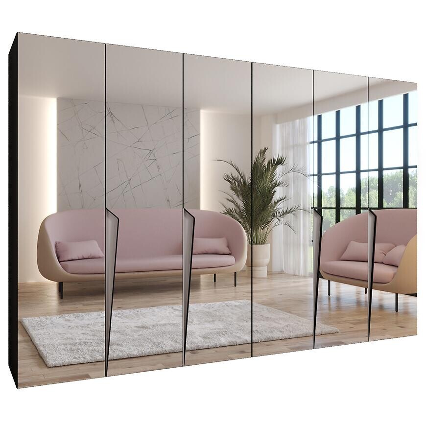 Skriňa Piano 3-300 (2x150) čierna/kašmír