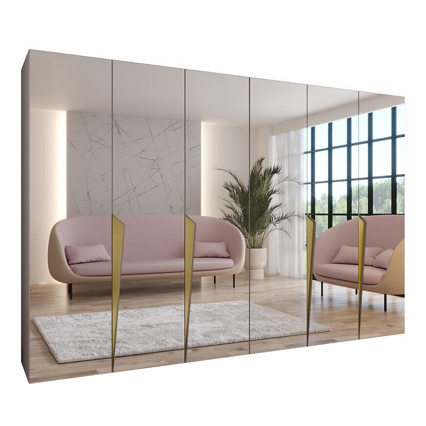 Skriňa Piano 3-300 (2x150) kašmír/zlatá