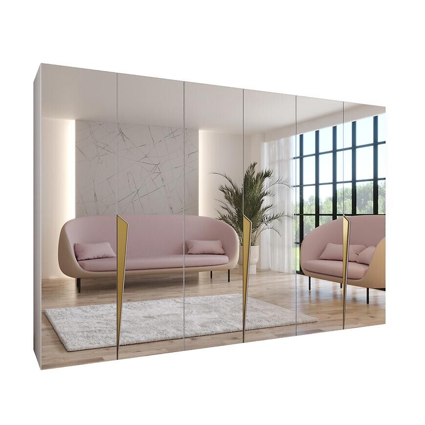 Skriňa Piano 3-300 (3x100) biela/zlatá