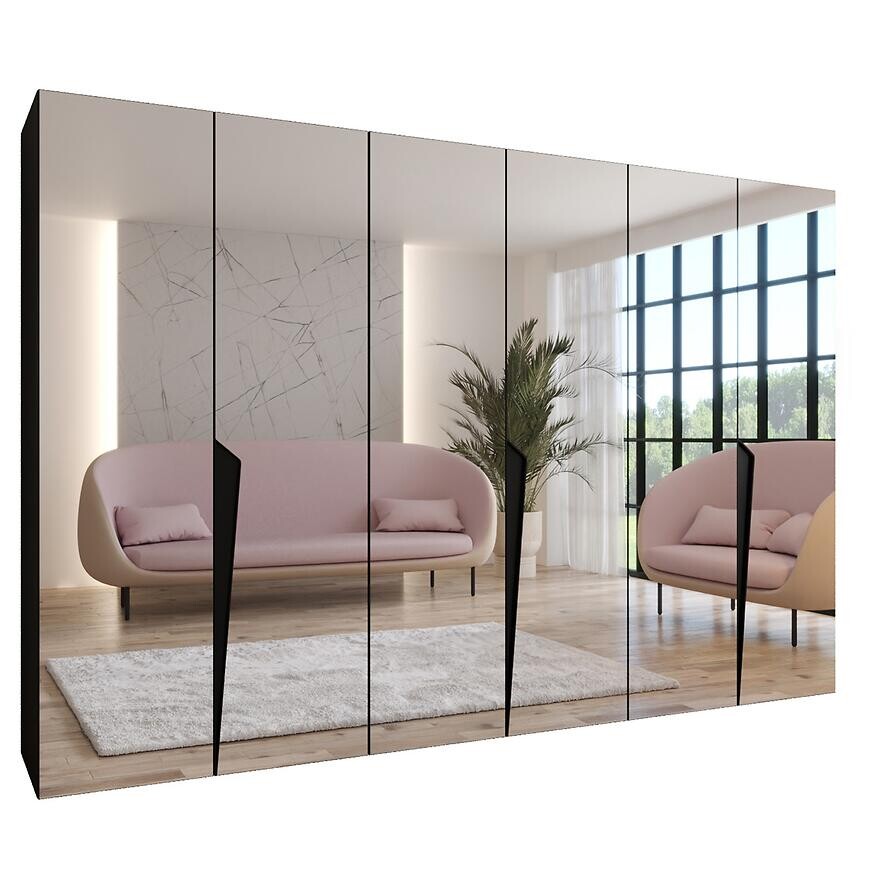 Skriňa Piano 3-300 (3x100) čierna/čierna