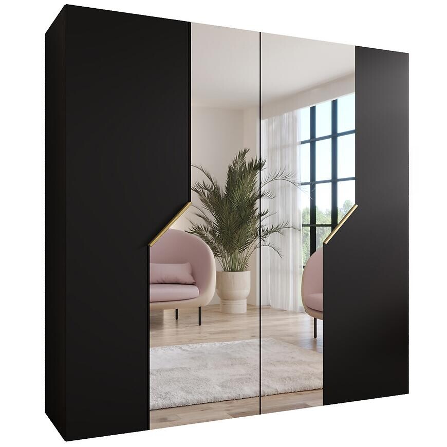 Skriňa Andrew 2-200 čierna/zlatá