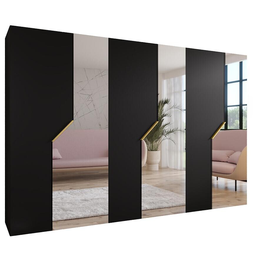 Skriňa Andrew 2-300 čierna/zlatá