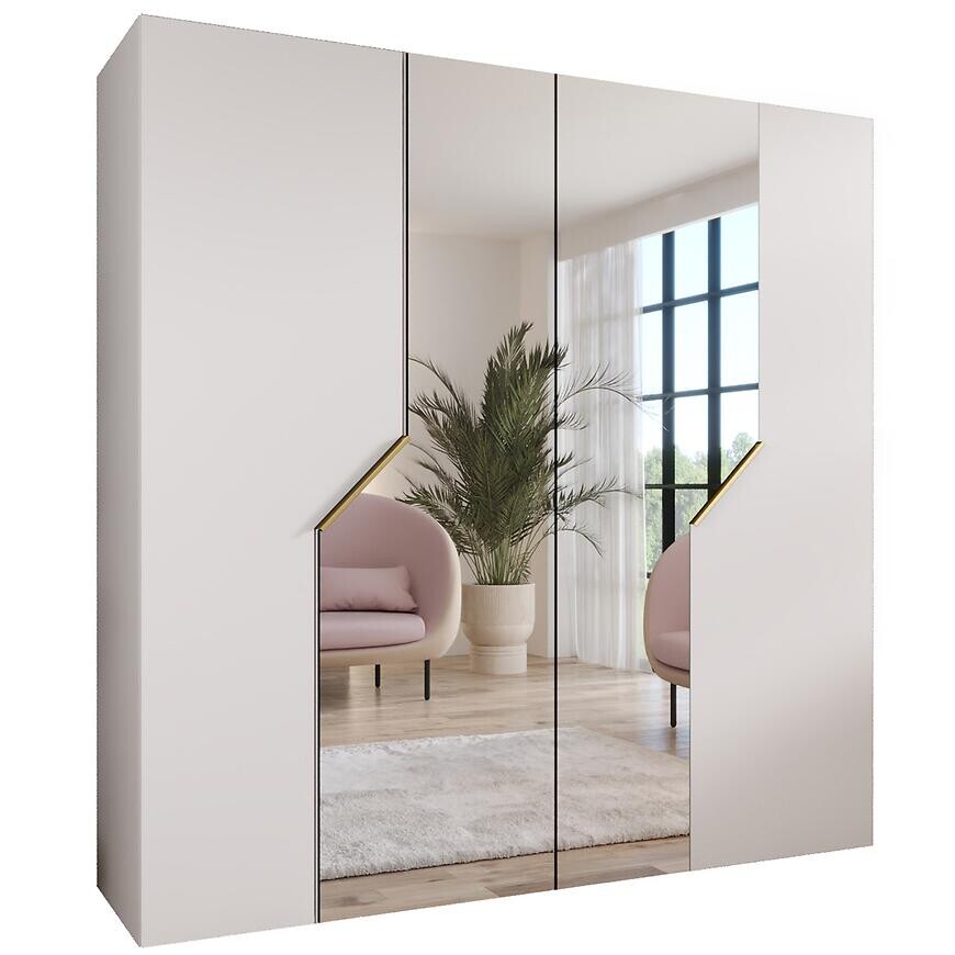 Skriňa Andrew 3-200 biela/zlatá