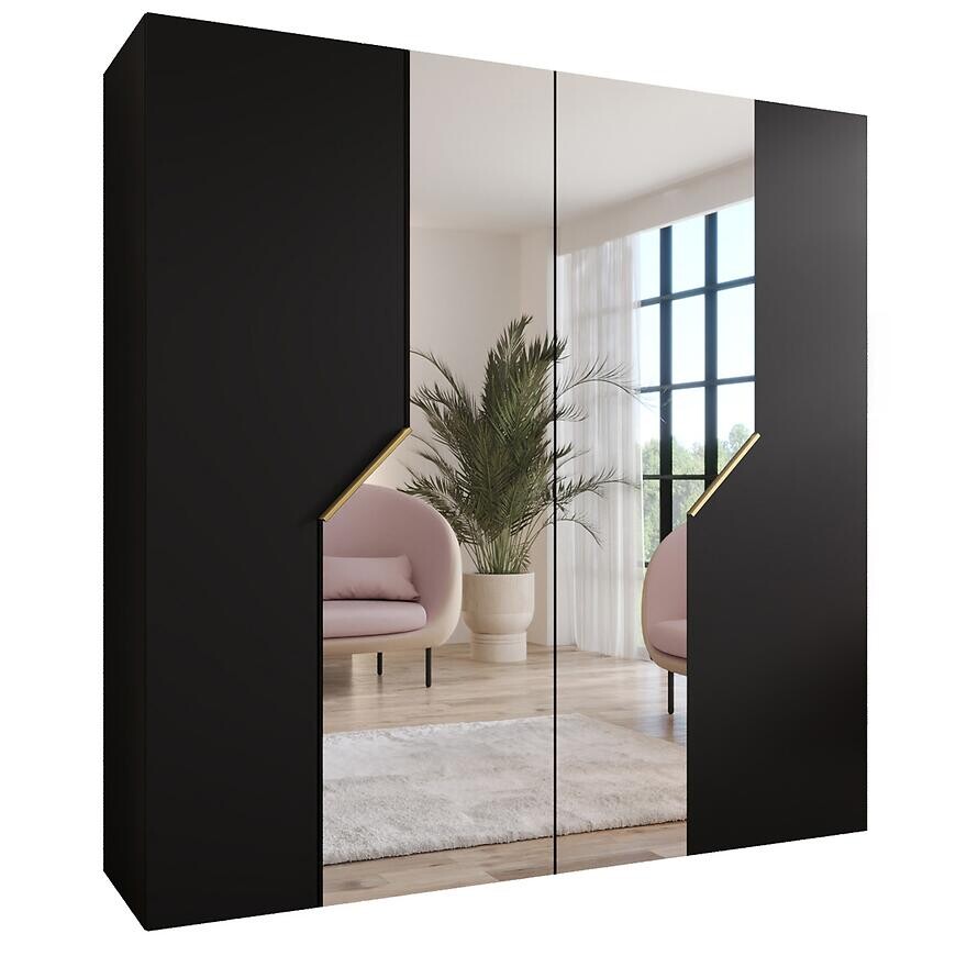 Skriňa Andrew 3-200 čierna/zlatá