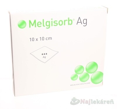 Melgisorb Ag absorpční algin. sterilní 10 x 10 cm 10 ks