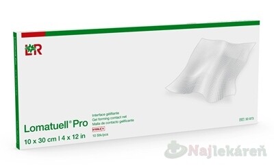 Lomatuell Pro Krytie na rany s kontaktnou sieťkou 10x30 cm 10 ks