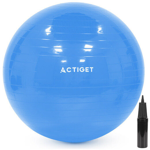 Gymnastická lopta na pilates a rehabilitáciu - 55 cm s pumpou - modrá