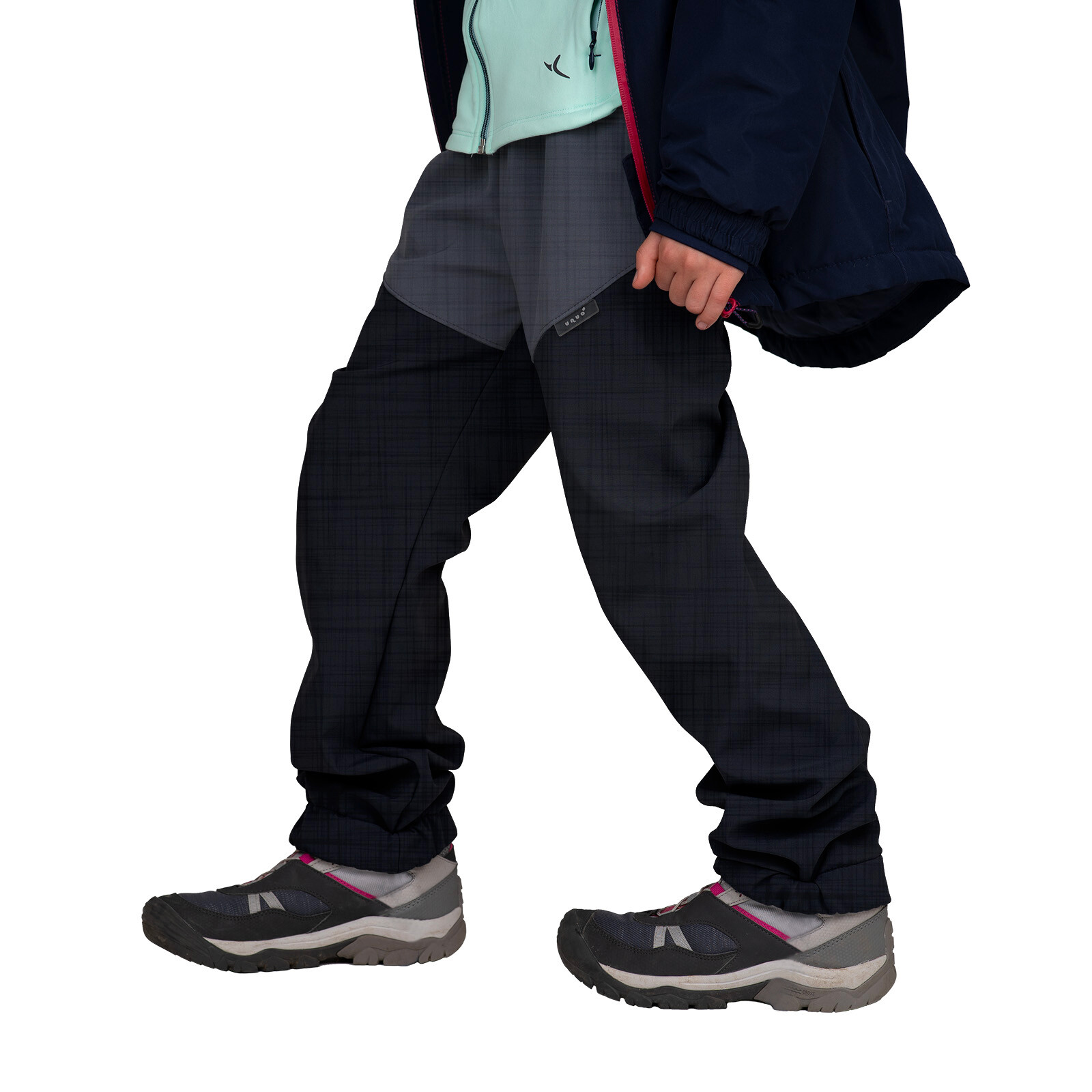 Unuo Unuo, Detské softshellové nohavice s baránkom Light, Čierna Žíhaná, Šedá Žíhaná Veľkosť: 98/104 8596227092154