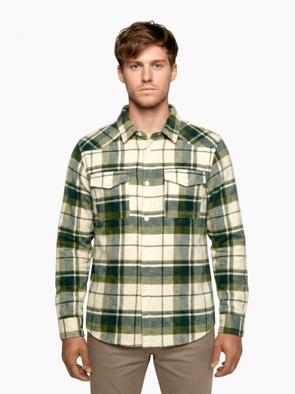 Husky Pánska flanelová košeľa Gaia M green Veľkosť: L