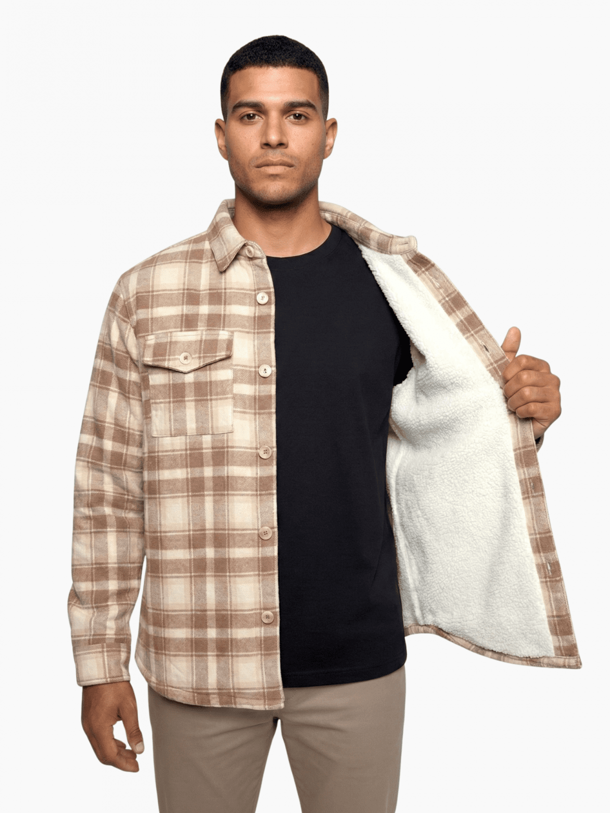 Husky Pánska flanelová košeľa Givi M beige Veľkosť: L