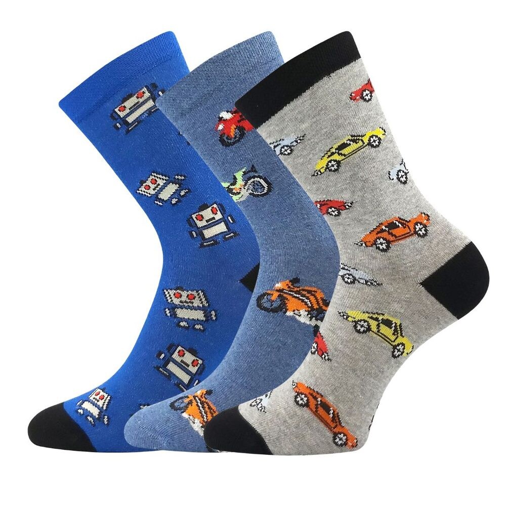 Fuski BOMA s. r. o. Chlapčenské ponožky s obrázkami - 3 páry - 20-24