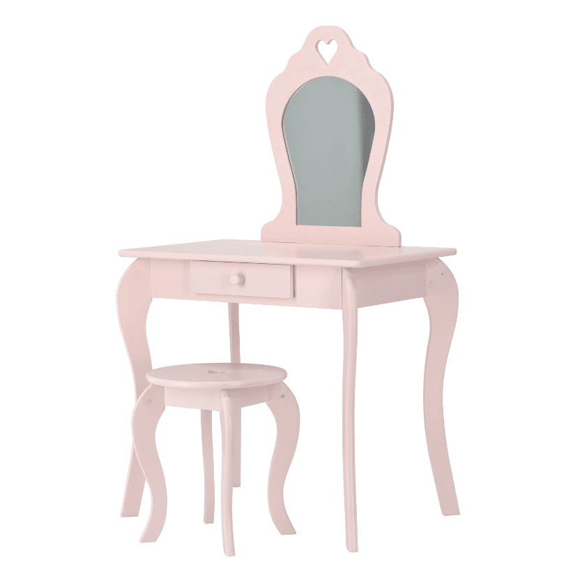 Toaletný stolík pre deti so stoličkou - ružový