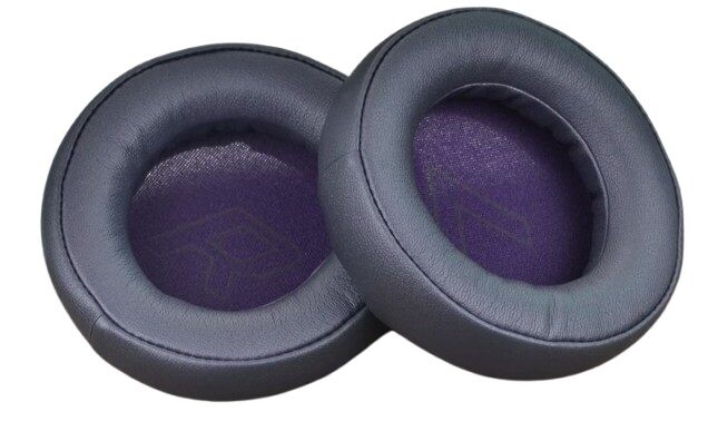 Náhradné náušníky pre slúchadlá Plantronics backbeat GO600 - čierne s fialovým vnútrom, kožené