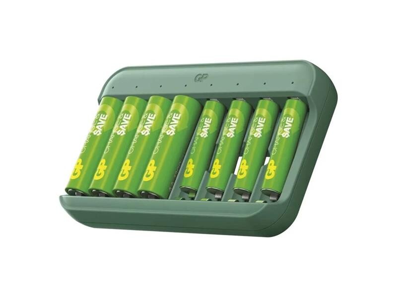 Nabíjačka GP Charge & Save E822 + 4×AA 1300 mAh + 4×AAA 650 mAh