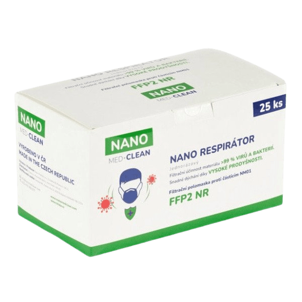 NANO MED CLEAN Nanovlákenný jednorazový respirátor FFP2 25 ks