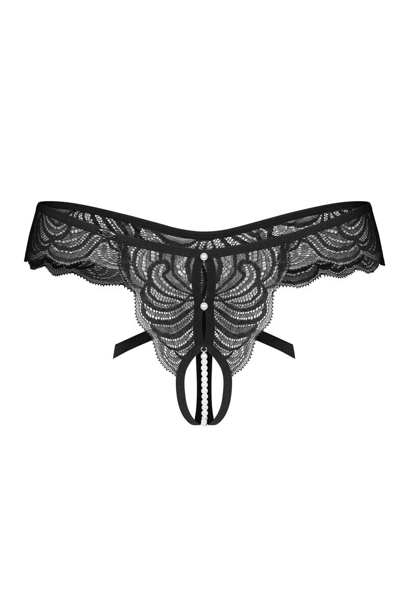 Čierne crotchless tangá Trinise