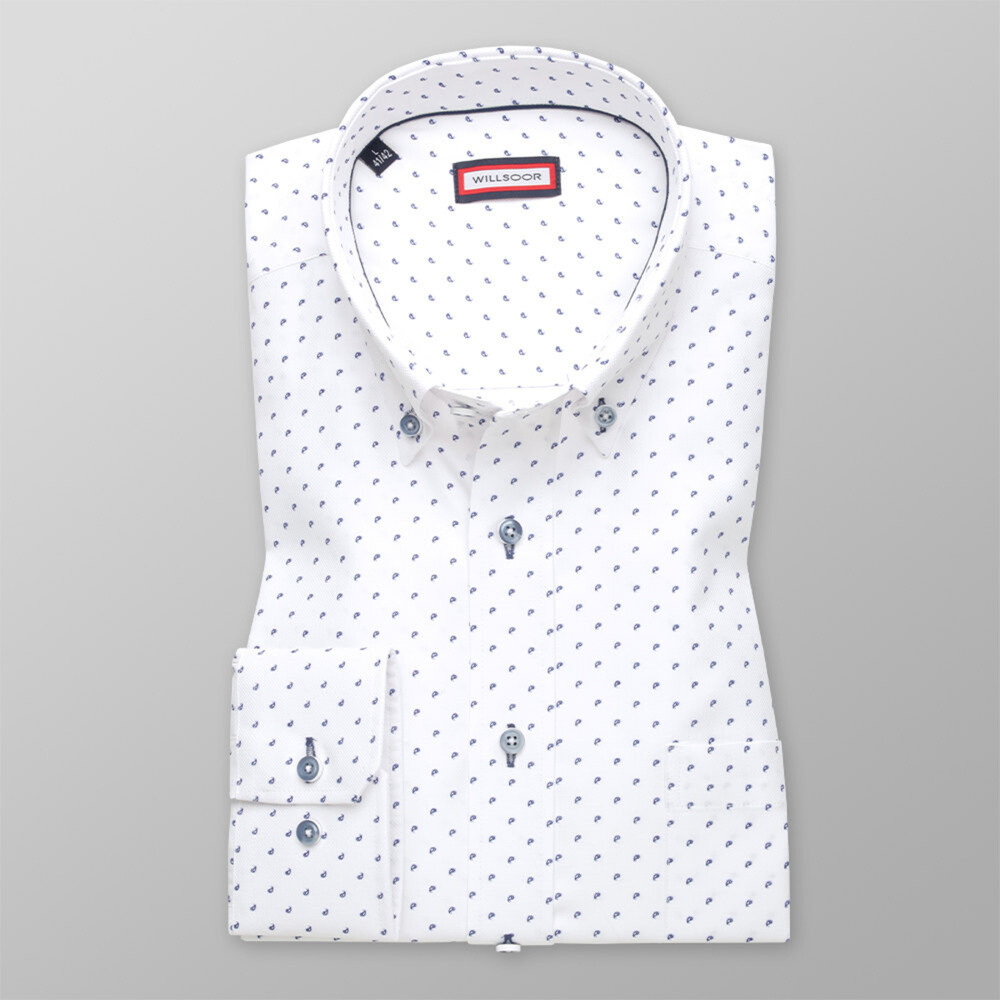 Košeľa klasická s tmavo modrým vzorom (výška 176 - 182 a 188 - 194) 11009