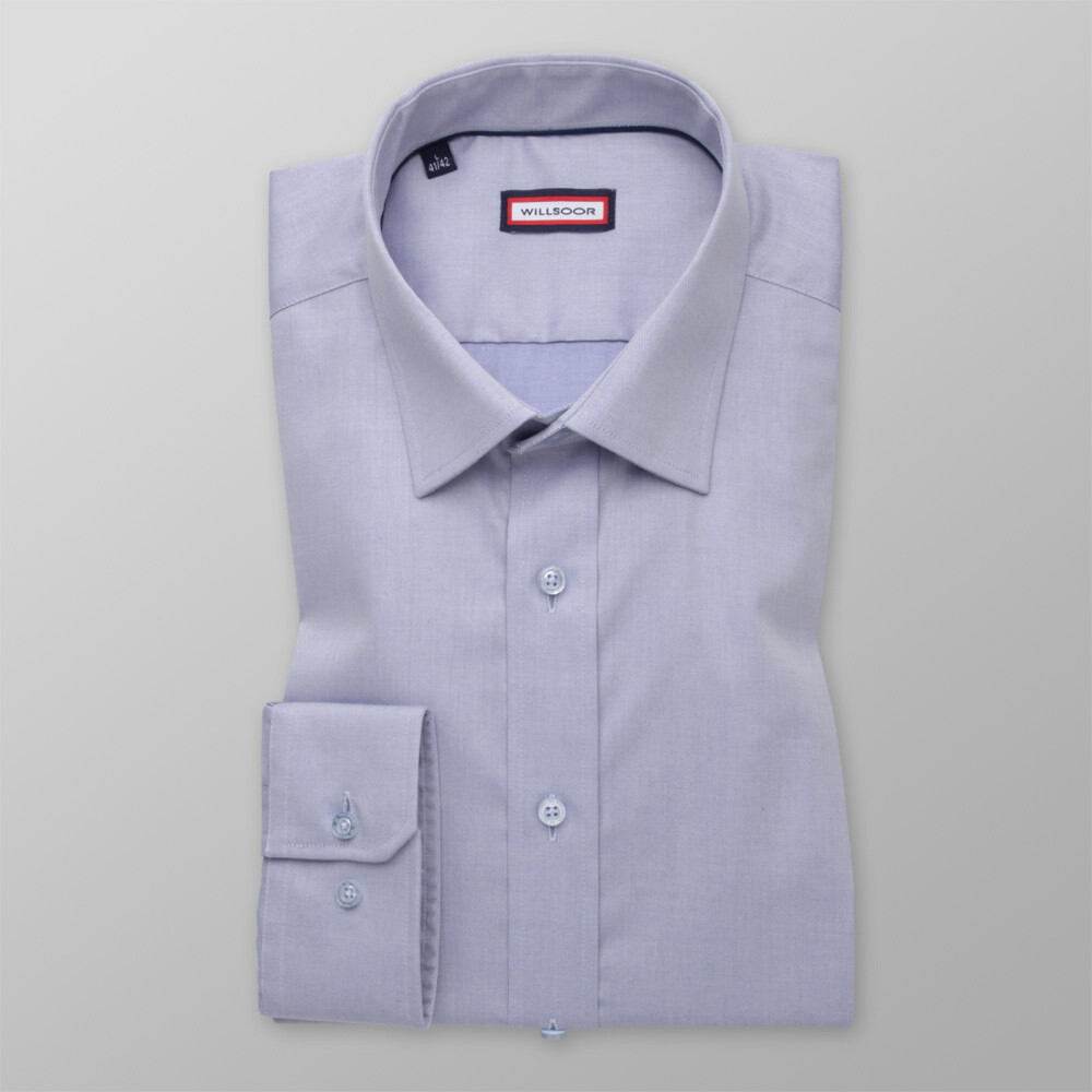 Pánska košeľa Slim Fit svetlo sivá s hladkým vzorom 11217