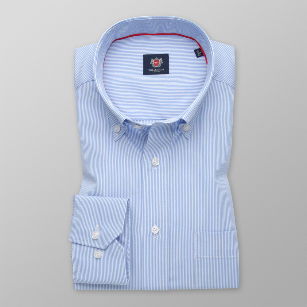 Pánska košeľa klasická s jemným svetlomodrým vzorom 12933