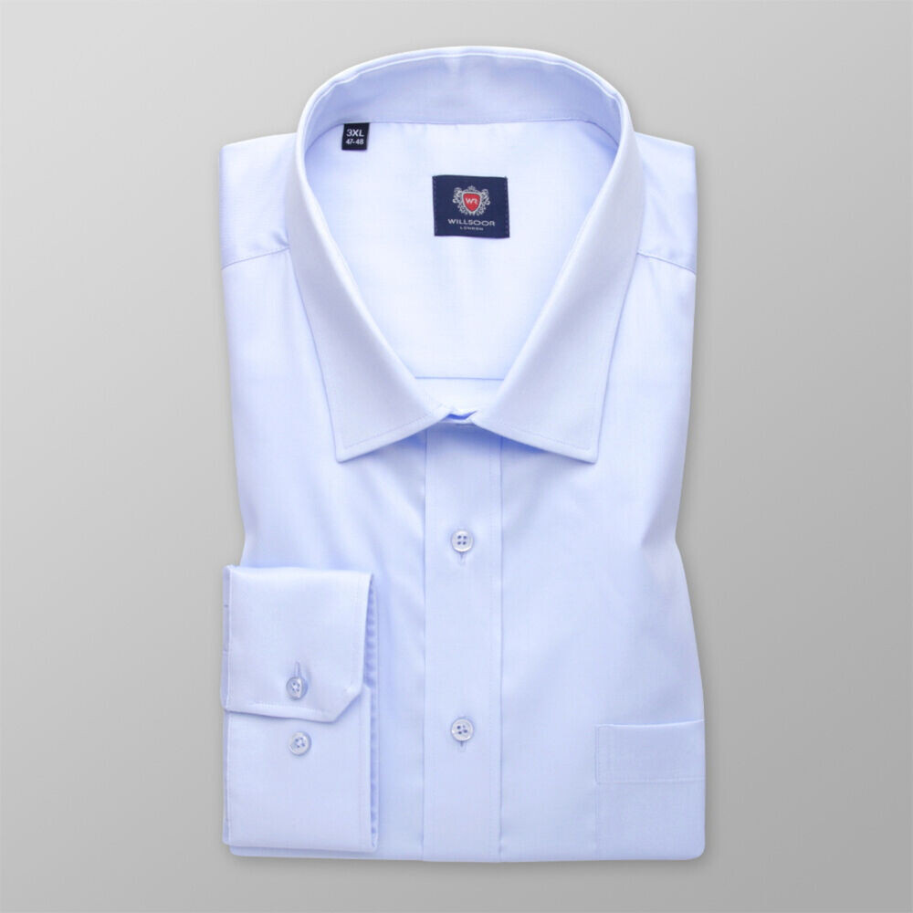 Klasická pánska košeľa modrá s hladkým vzorom 14369