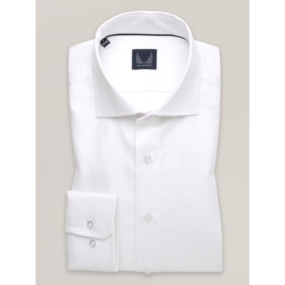 Pánska klasická biela košeľa s talianskym golierom 16121