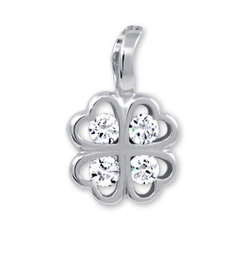 Soliter Strieborný prívesok Štvorlístok s kryštálmi 446 001 00209 04