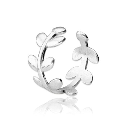 Soliter Strieborná navliekacia single náušnice Lístok 441 001 02195 04