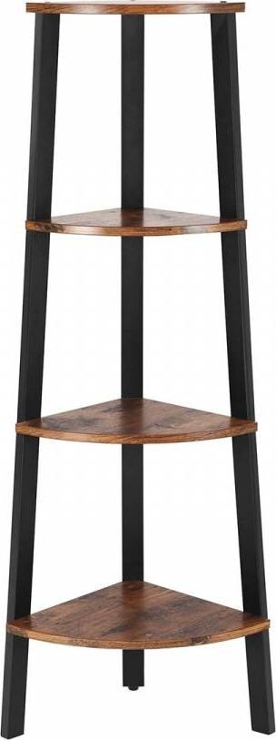 VASAGLE Rohová polica stojanová, hnedá, 34 × 125 cm