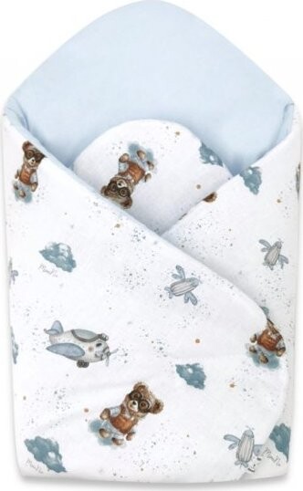 Miminu Novorozenecká zavinovačka, bavlna, Méďa pilot, bílá, modrá