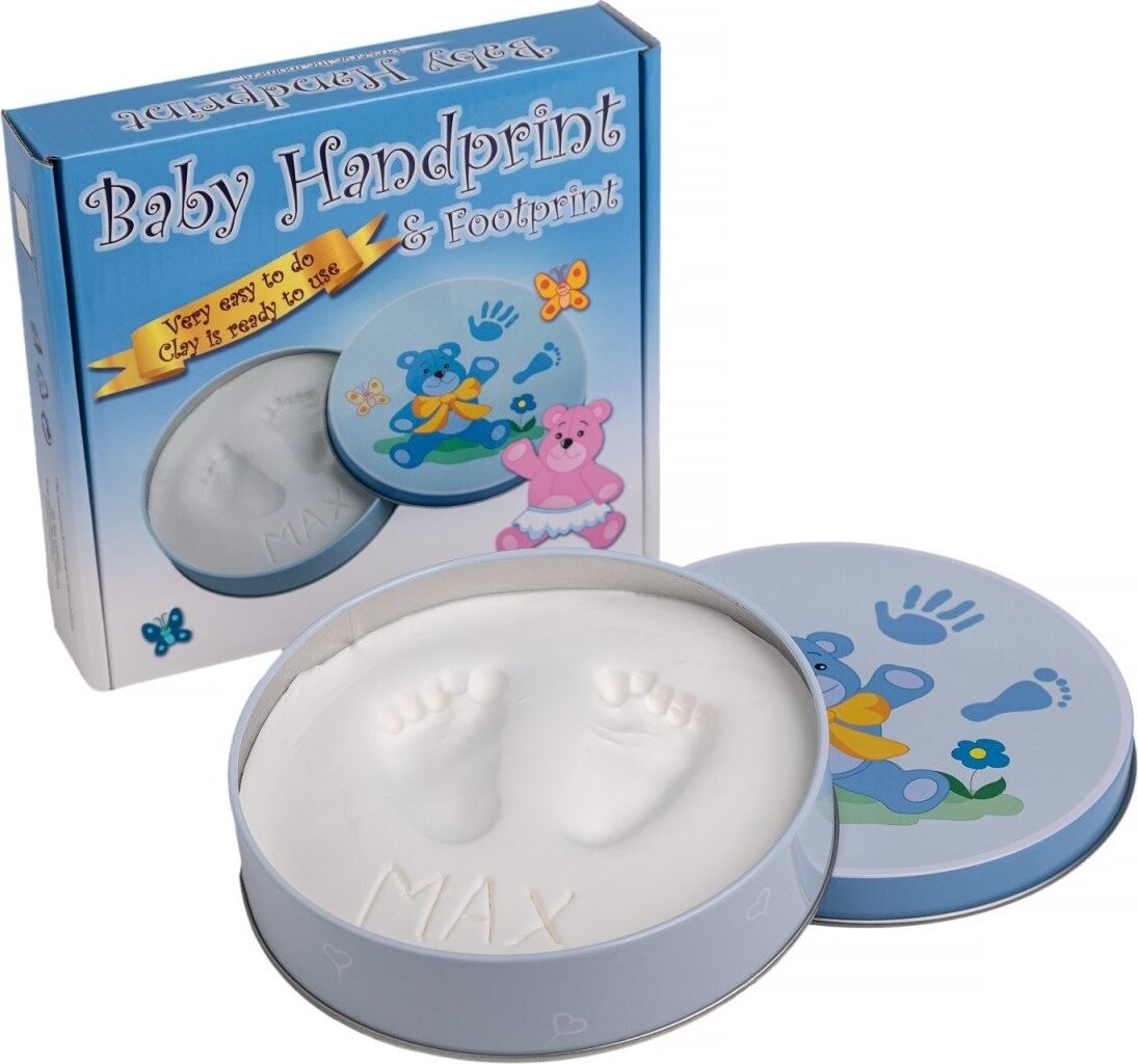 Tiny Memories Sada na otisky nožiček či ručiček v plechovce, dárková sada, modrá