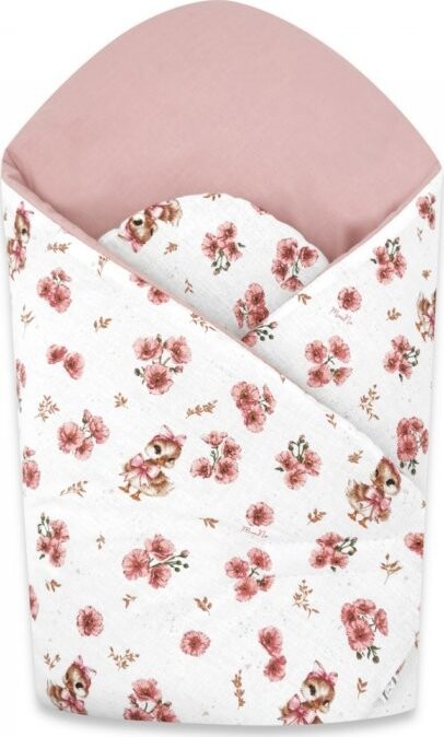 Miminu Novorozenecká zavinovačka, bavlna, Kačenky, bílá, pudrově růžová