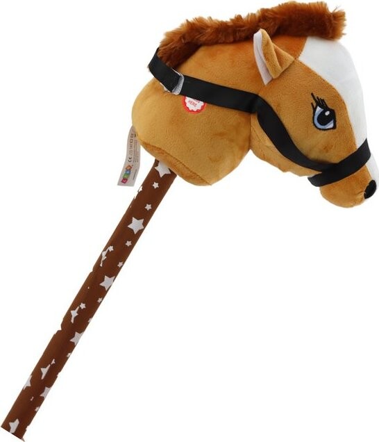 LEAN Toys 19537 Kůň na tyči Hobby Horse se zvuky, hnědý