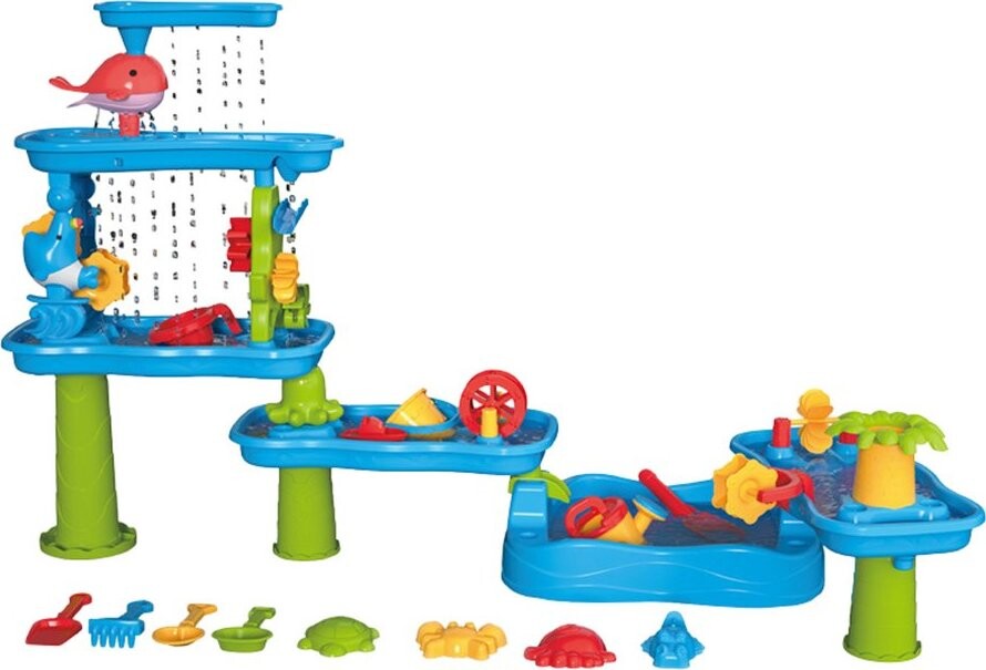LEAN Toys 20678 Velký interaktivní vodní park do písku, formičky a mlýnky