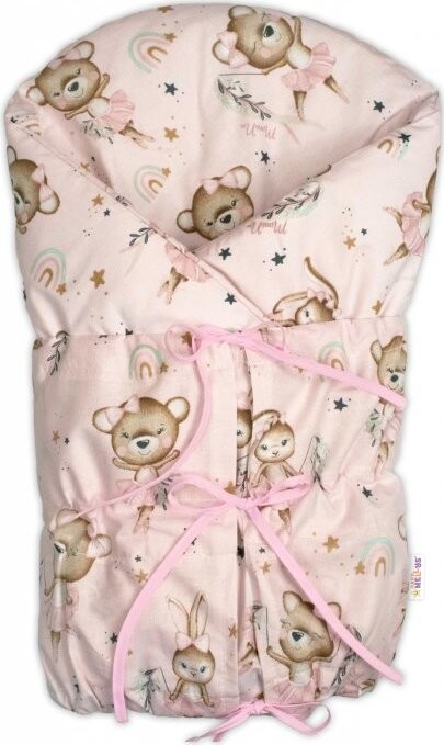 Baby Nellys Klasická retro zavinovačka LALLY šněrovací s výplní, Little Balerina, růžová