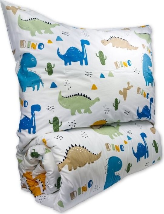 Brotex Krepové dětské povlečení do malé postýlky 90 × 135, 45 × 60 cm Dino