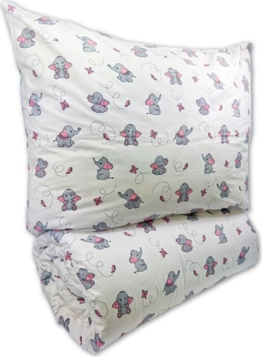 Brotex Krepové dětské povlečení do malé postýlky 90 × 135, 45 × 60 cm Slůně šedé