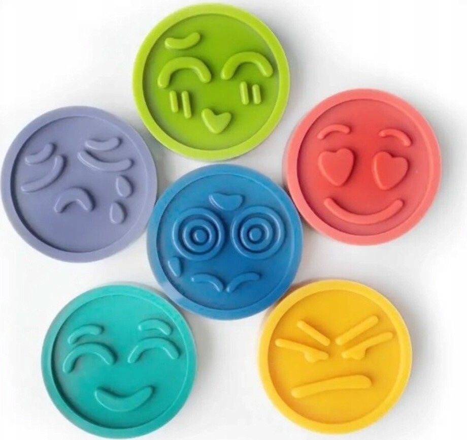 Mom's care Puzzle senzorické tvary - smajlíci, 6 ks