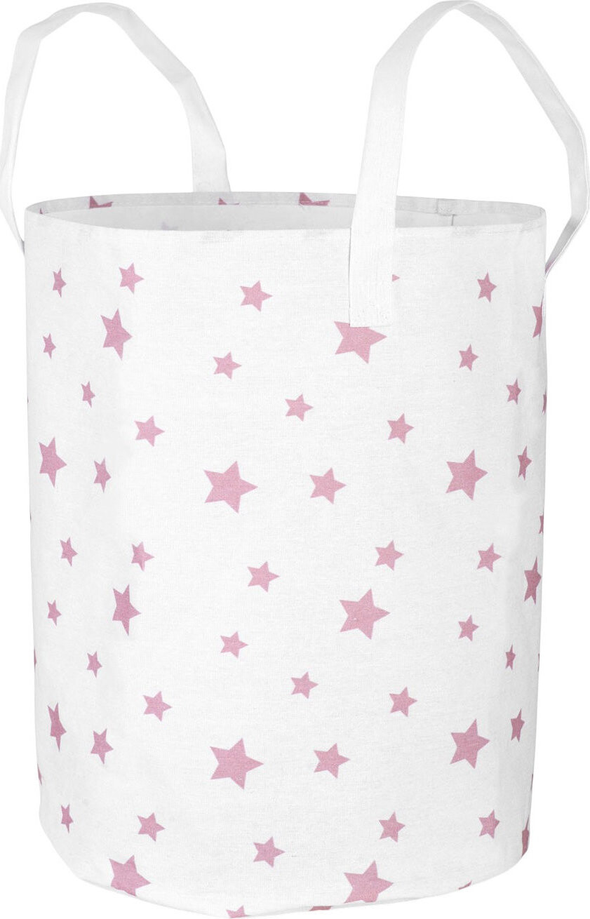 Nukido 740225 Koš na hračky, bílý s hvězdičkami