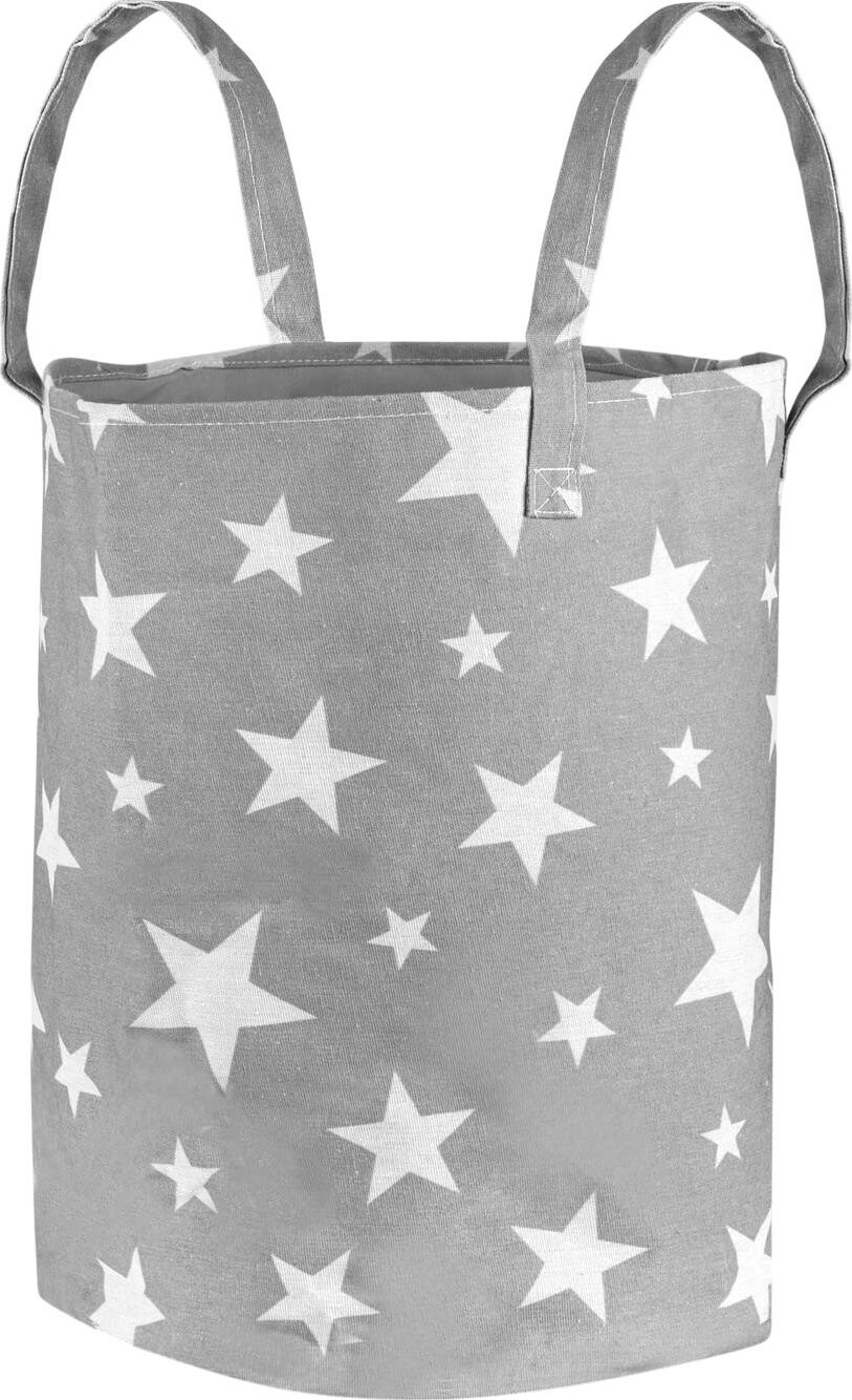 Nukido 740220 Koš na hračky, šedý s hvězdičkami