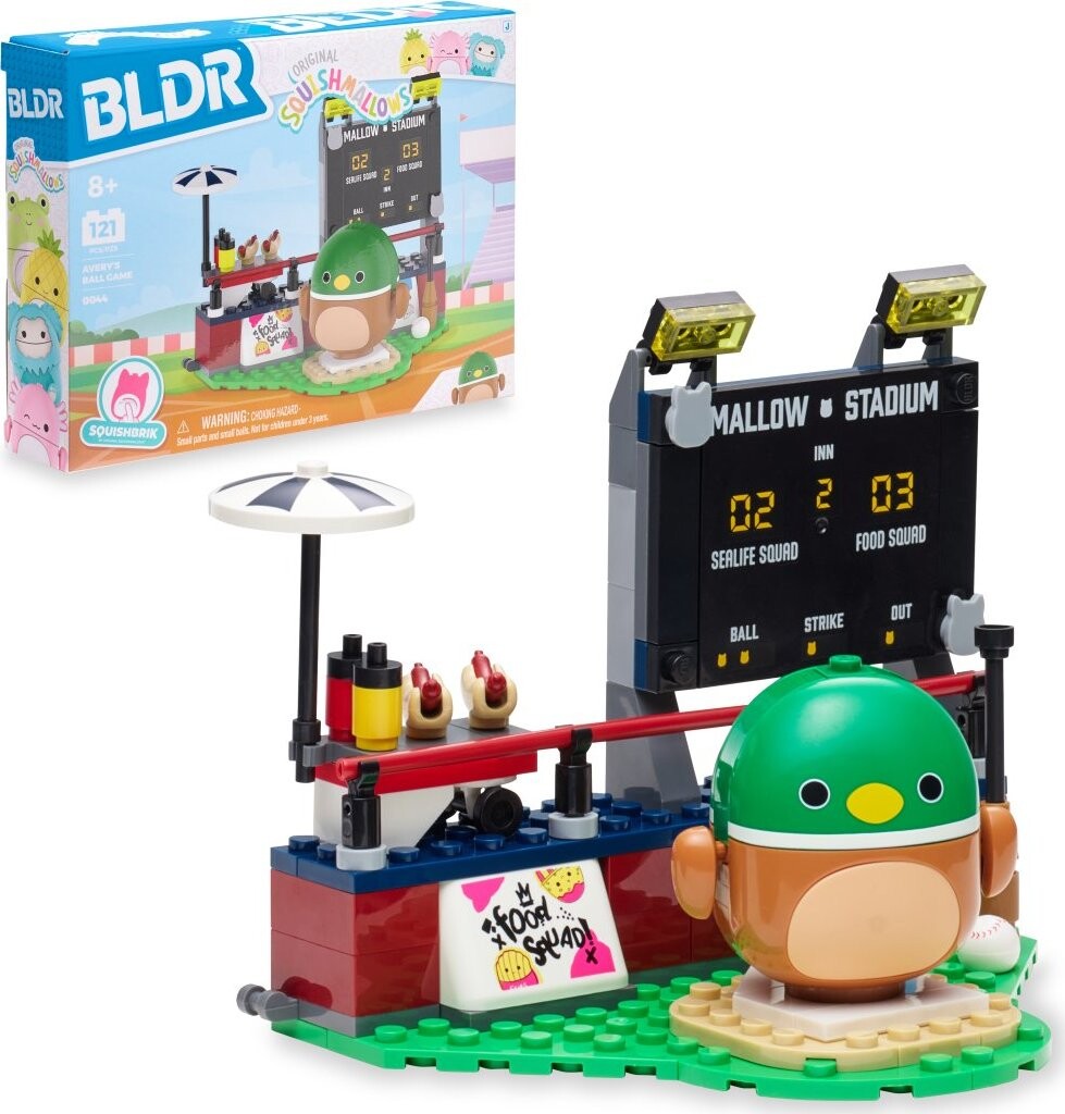 BLDR Squishmallows Avery a baseballové ihrisko