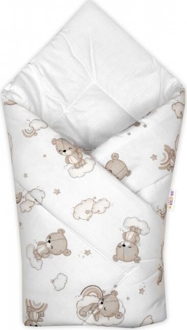 Baby Nellys Zavinovačka pro miminko Klasik Malý Medvídek, bílá / béžová