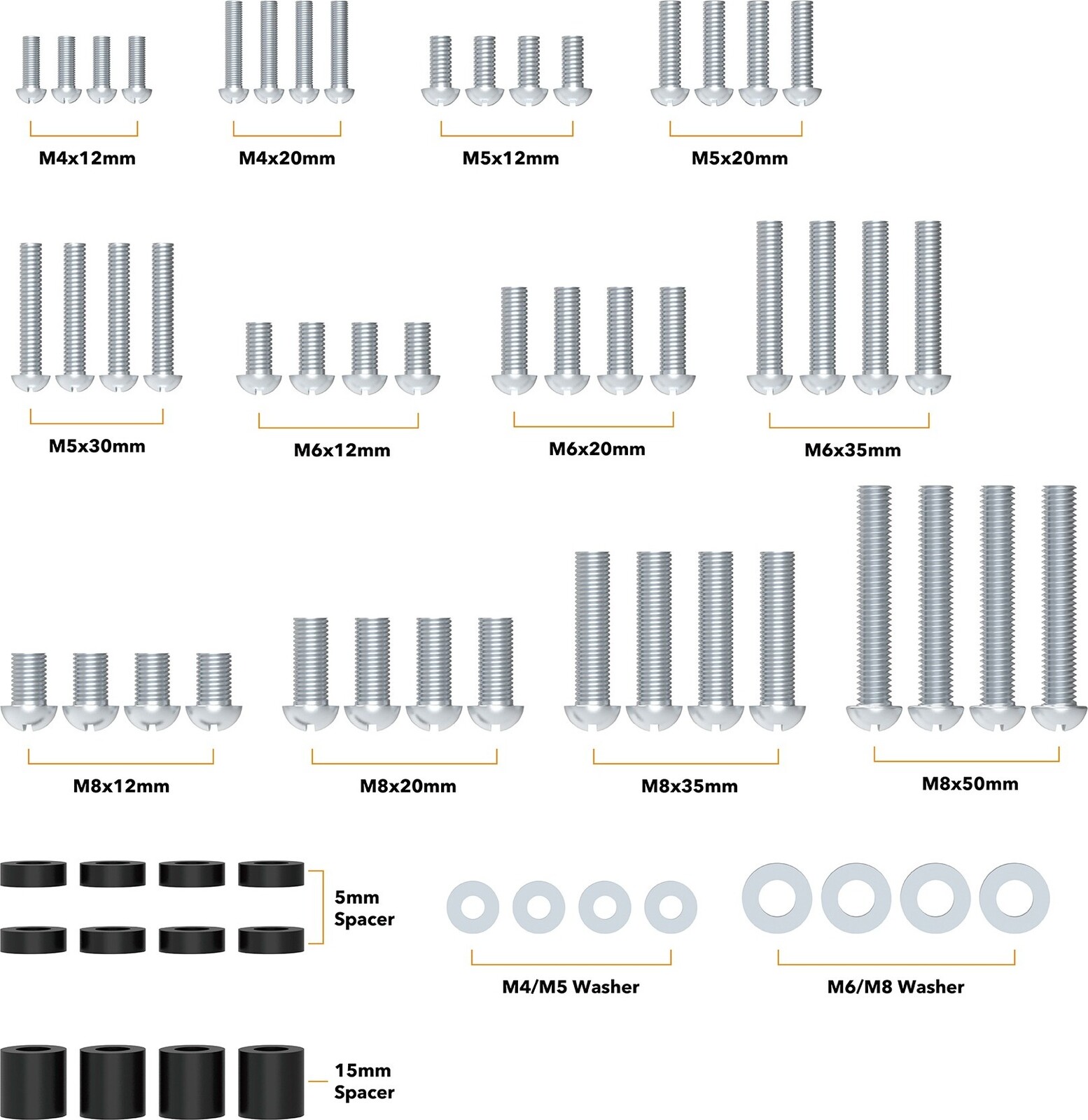 AlzaErgo SK10 Sada skrutiek a podložiek