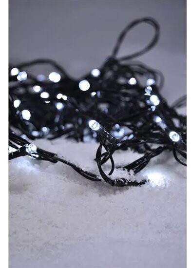 Solight LED vonkajšia vianočná reťaz, 8 funkcií, IP44, studená biela, 100× LED, 10 m