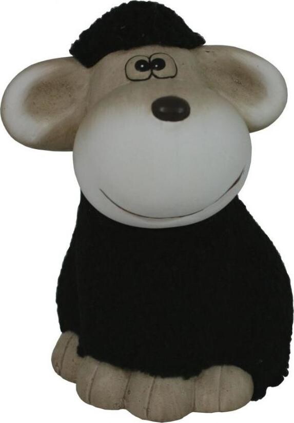 GOBA Veľkonočná dekorácia – Ovečka keramická čierna s plyšom, veľká