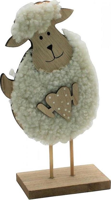 GOBA Veľkonočná dekorácia – Ovečka s plyšom a srdcom
